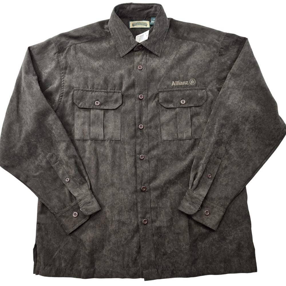 Field & Stream Shirt Mens M Brown Long Sleeve Button Up Relaxed Fit Pockets